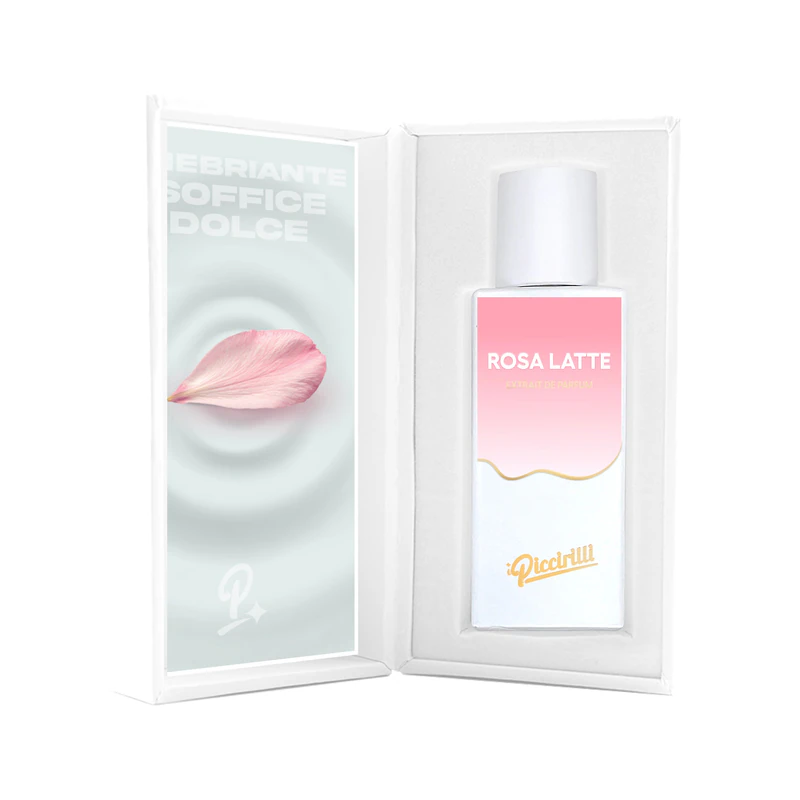 i Piccirilli Rosa Latte Extrait de Parfum 30 ml nella confezione aperta